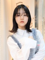 エムスラッシュ みなとみらい馬車道店(M SLASH)&nbsp;長めバング/透け感/黒髪/外ハネ/ウェットヘア/馬車道