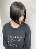 ◎20代30代大人可愛い黒髪前下がりボブ