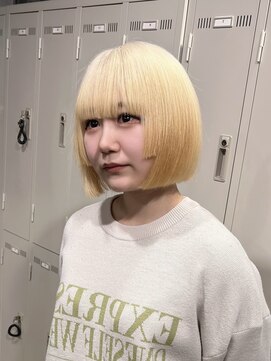 ワンズミラー 原宿(ONE'S MIRROR) ハイトーンボブ／ブロンドボブ／切りっぱなしボブ／原宿美容室
