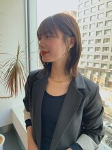 ケーツー 谷町(K-two) ワイドバング×後れ毛*ミディアムボブ*大人ボブ*30代40代50代