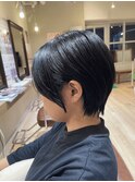 20代30代40代小顔ハンサムショートアッシュブルーブラック