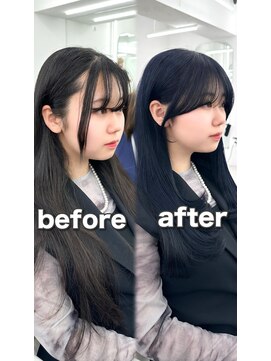 アマトウキョウ アユンチェ(AMA TOKYO×AYUNCHE) 前髪顔まわり韓国ヘアレイヤーカットサイドバンク2wayバンク韓国