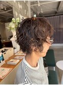 デジタルパーマ無造作パーマ×大人ショート