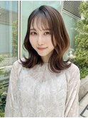 韓国前髪/ミディアムヘア/シルキーベージュ
