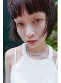 顔まわりレイヤーボブ　ワイドバング