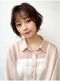 似合わせショートボブ×ブラウンカラーゆるウェーブ透明感p志木