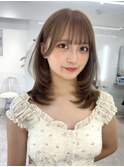 h498 ミルクティー、ブリーチなしダブルカラー、レイヤー