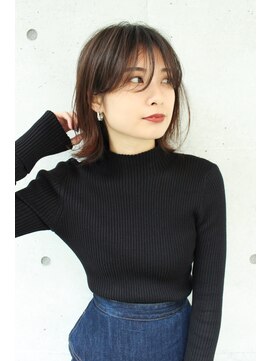 モリオ フロム ロンドン 大宮2号店(morio from London) 【なかじま ひびき】シースルーバング×外ハネワンレンボブ