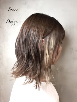 セシルヘアー 京都駅前4号店(Cecil hair) イヤリングカラー×グレージュ×ミディ