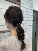 編みおろしアレンジ×パール