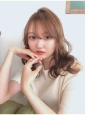 前髪マチルダボブピンクベージュインナーグレージュウルフ所沢