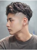 ビジネスショートメンズマッシュツイストパーマツーブロック