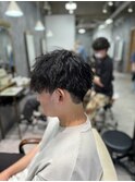 ベリーショート/ダークアッシュ/ニュアンスパーマ/韓国マッシュ