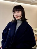 黒髪/ボブウルフ/ネビージュ/小顔/ワンレン