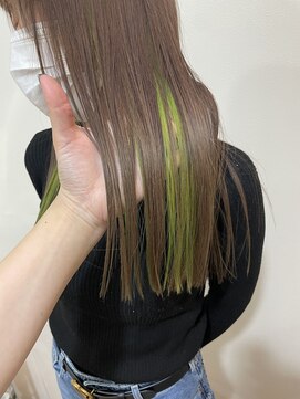 ブランシェ神領店 インナーカラー☆黄緑