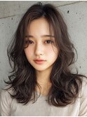 レイヤーカット 赤み消し オリーブグレー 透明感カラー 10代20代