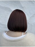 レッドブラウン×内巻きボブ