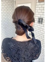 フェリーチェ 六本木店(Felice)&nbsp;アップスタイル　結婚式ヘア　シニヨン　綺麗め