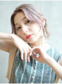 ラグお団子_フェミニンロングダークアッシュ_87660