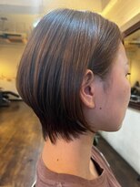 ラフ(RaF*) ブリーチなしカラー耳掛けショートボブニュアンスカラー