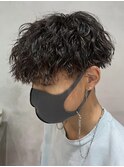 ツイストスパイラルパーマ刈り上げツーブロックメンズパーマ