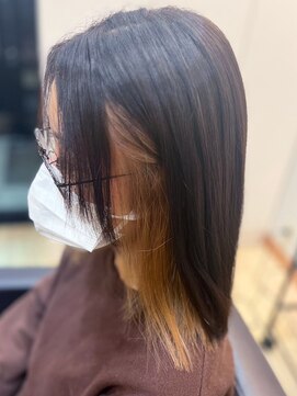 ヴァンクラウドフロムコウベ 恵庭店(VENT CLOUD from KOBE) 20代30代40代大人可愛いインナーカラーブラウンベージュ立体感