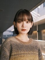 ガーデンヨコハマ(GARDEN YOKOHAMA) ボブ ホワイトグレージュ デジタルパーマ チェリーブラウン