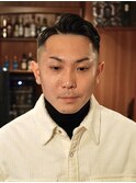 73パートカット　直毛お助けパーマ　メンズショート　濡れパン