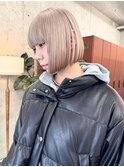 イメチェン/ホワイトブロンド/外ハネボブ/美髪/栄/矢場町k24