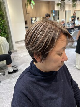 イメージア 町田店(IMAGE A) ハイライト白髪ぼかしミセスショート@30代40代50代60代