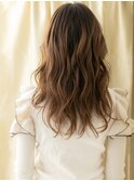 かきあげバング韓国風巻きウェーブデジタルパーマY戸頭30代40代