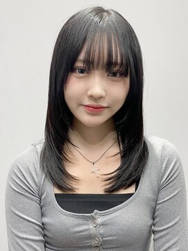 エトラ 渋谷店(etora) 小顔 前髪 レイヤーカット くびれヘア アプリコットオレンジ"