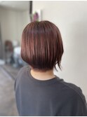 ツヤ感◯ピンクブラウン/くびれボブ