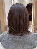 表参道酸性ストレートパーマ艶髪ミディアムレイヤーベージュ40代