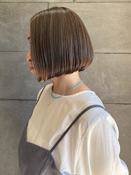 ディスコネクト(DISCO-N-NECT) オリーブベージュ 透明感カラー ボブ 髪質改善トリートメント