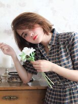 ヴィヴィ(VIVIE)&nbsp;秋色マロンベージュブラウン暗めカラー似合わせ切りっぱなしボブ