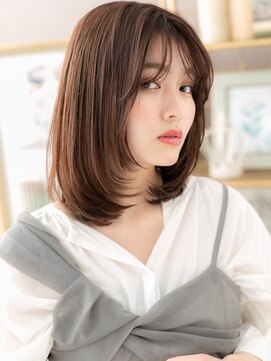 カバーヘア ブリス 大宮西口(COVER HAIR bliss) ココアブラウンバタフライレイヤーカットロブh4大宮20代30代40代