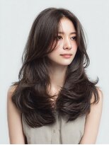 ダル 渋谷/表参道(DAL.)&nbsp;顔周りカットハッシュカットダークブラウンワンホンレイヤー韓国