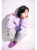 韓国風センターパートボブ