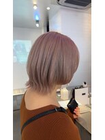 ダブルカラーケアブリーチハイトーンベージュレイヤーボブ