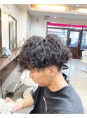 男らしいワイルド感+ハードパーマスタイル【別府】