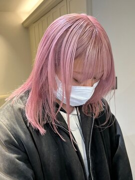 ベレーザ 渋谷(BELEZA) 7063ベビーピンクハイライトグラデーション艶髪ハイトーンカラー