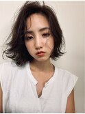 夏ショート　前下がりボブ　リラクシーボブ　小顔ヘア