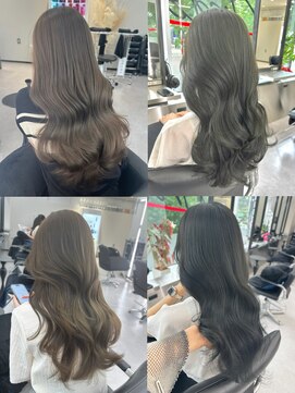 アルドーレフィエロ シンサイバシ(Ardore fiero shinsaibashi) ブリーチなしカラー/カーキ/アッシュブラック【小山田繭】