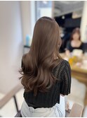 レイヤーカット/ショコラグレージュ/韓国ヘア/ブリーチなし/艶髪