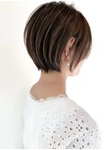 ショートボブ×ハイライトグレージュ