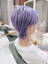 デイズ(days)&nbsp;センター分けハイレイヤーウルフ/全頭ブリーチパープルカラー