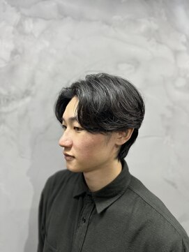 ダークアッシュ/アッシュブラック/カルマパーマ/メンズパーマ