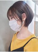 横浜西口イルミナカラーハンサムショートウルフベージュアッシュ