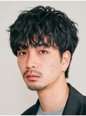 渋谷シャドウパーマメンズカットルーズパーマラウンドマッシュ